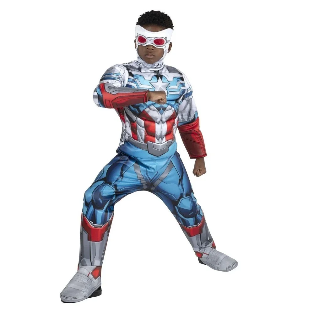 MARVEL Avengers Captain America Falcon Padded Jumpsuit Costume Child L 12-14 NEW